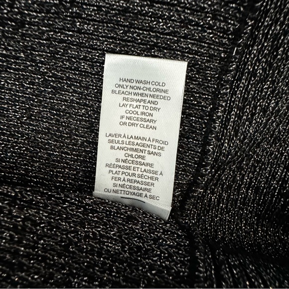 Tahari Women’s Black Metallic Open Front Long Sleeve Shawl Cardigan, Size M - Picture 5 of 11